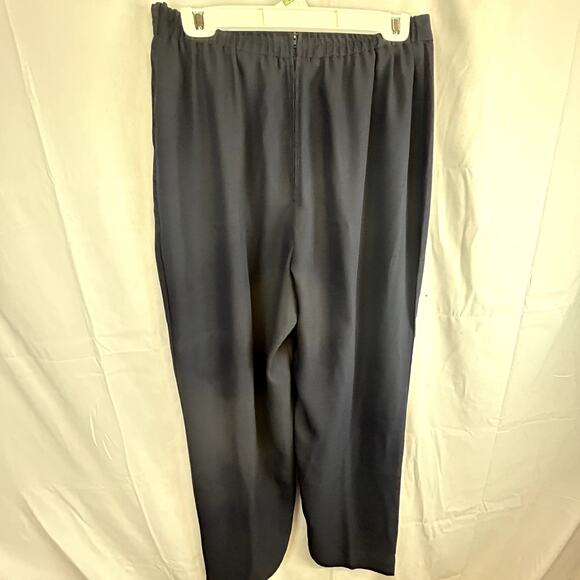 John Roberts Size 14 Dress Pants Career Navy Blue 36" waist + zip and elastic 31 - Picture 5 of 9